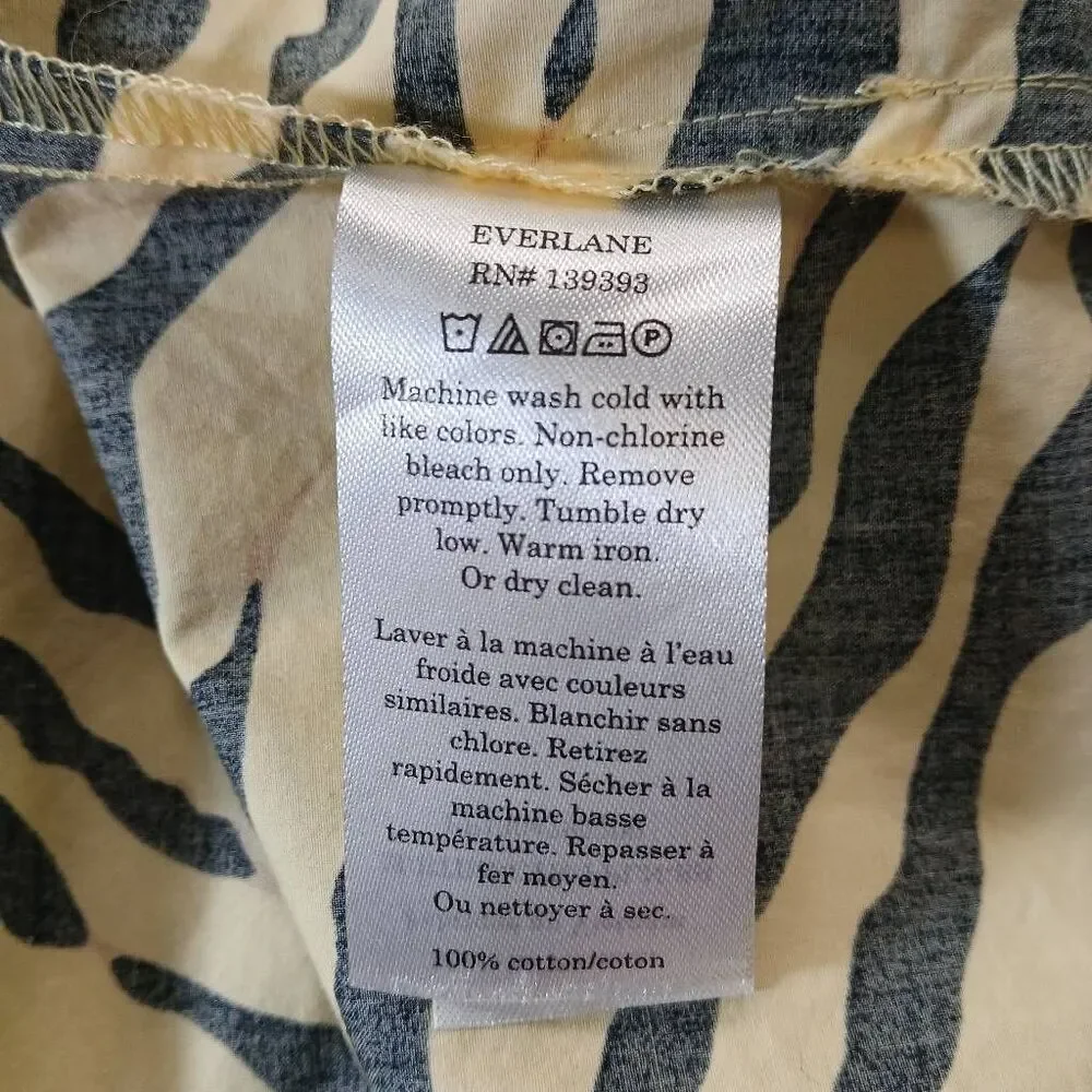 Everlane mens yellow black mens zebra stripes shirt casual shortsleeve